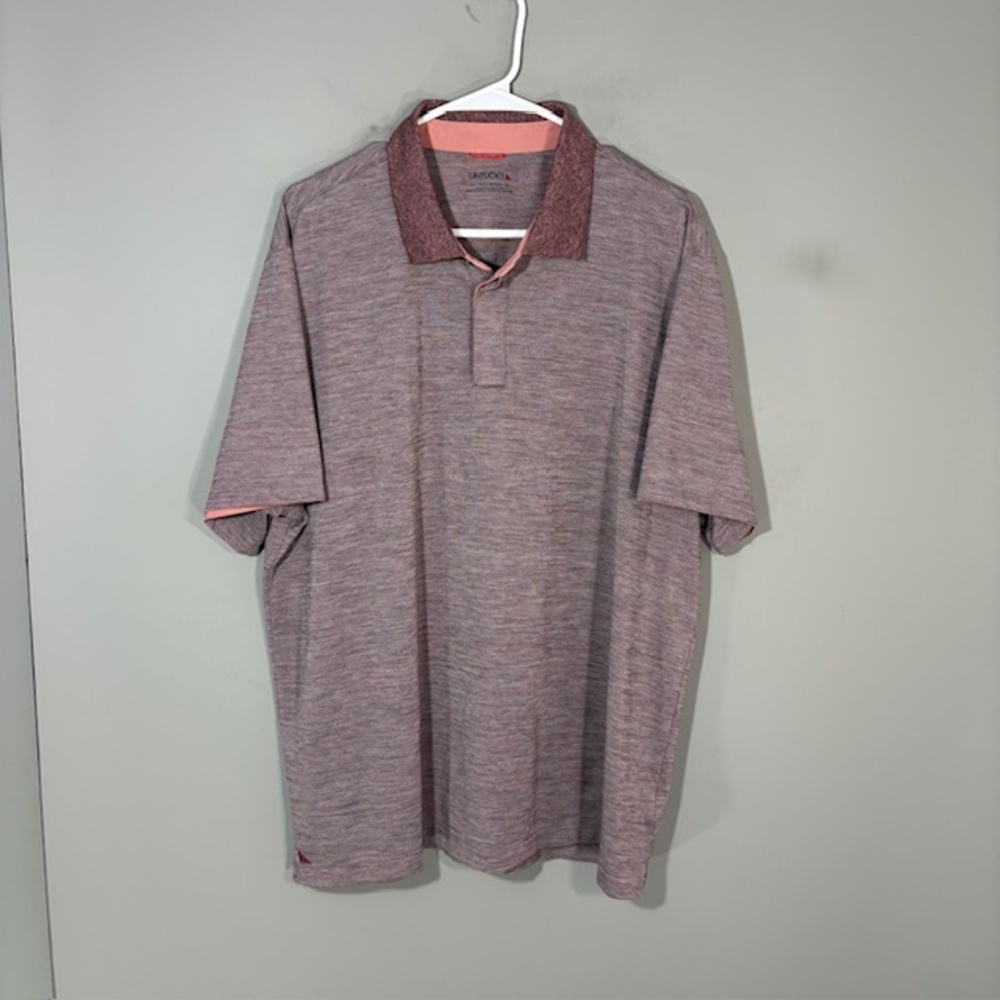 UNTUCKit Hannifer Polo Shirt Mens 2XL Pink Knit Performance Stretch Top